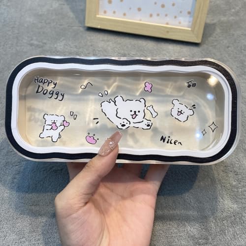 Cute hard shell bow glasses case cat transparent glasses case sunglasses glasses Size is 6.9 x 3.2 x 1.2inches - color: Case - Dog