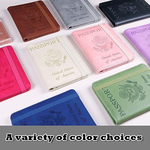Melsbrinna RFID Passport Holder for Travel, Unisex Adults, Grey, PU Leather, RFID Protected, Passport Cover - color: Grey1