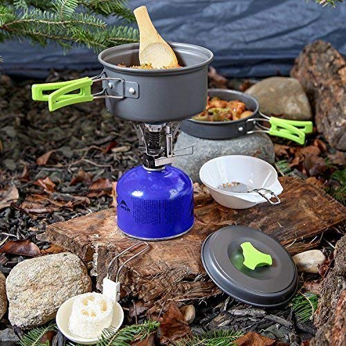 MalloMe Camping Cookware Mess Kit for Backpacking Gear – Camping Cooking Set - Camping Pots and Pans Set - Backpacking Stove/Portable Stove Compatible - Camp Kitchen Equipment Accessories Pot - style: 1 Liter Pot