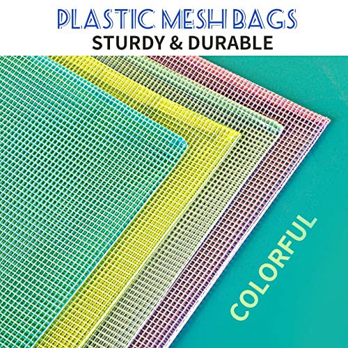 LEOBRO Mesh Zipper Pouch Bags, 13.2"x 9.2" Zipper Pouch, 4 pcs Mesh Bags with Zipper, Storage Bags Pouch for Organization Toy Puzzles Board Game Travel, File Jackets & File Pockets