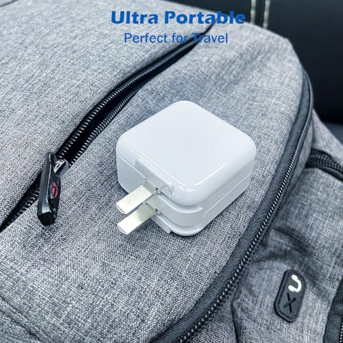 Charger for iPad,12W Fast USB i Pad Charging Fast Foldable Block Portable Travel Plug Adapter with USB A to Lightning iPhone Charging Cable Compatible with iPhone,iPad 9/8/7/6,Mini 5/4/3/2/1,Air 3/2/1 - size: 1PACK 3FT