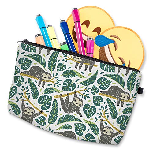 Deanfun Makeup Case Small, Cosmetic Zipper Bag Waterproof for Purse Mini, Women Cute Traveling Accessories Pouch for Ladies Thanksgiving Sloth D2-51476 - color: Sloth D2-51476