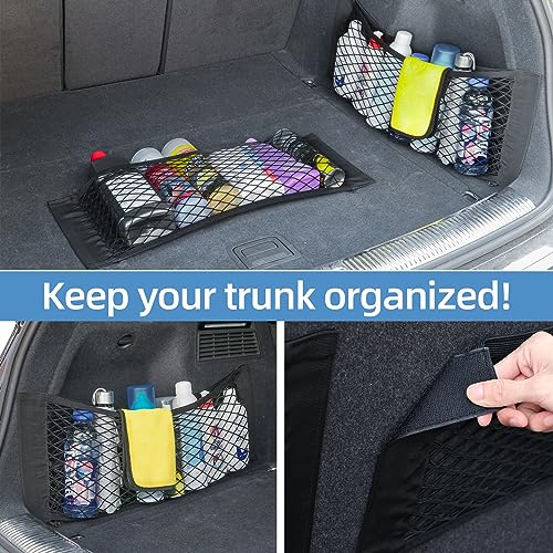 2 Packs Universal Mesh Cargo Net,Elastic Car Storage Net Pocket Bag for Trunk,Automotive Cargo Nets Storage Pouch Add On Organizers for RV,Car,Truck(22.6 * 9.5 inch) - size: 22.6 * 9.5
