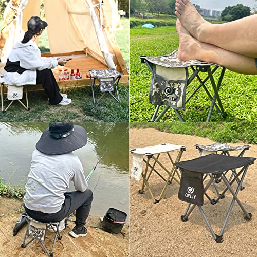Opliy Camping Stool 2 Pack,13.5 Inch Portable Folding Stool for Outdoor Gardening and Beach Hiking Fishing,Foot Stool with Carry Bag (Blue) - color: Blue