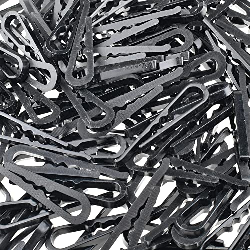 HAHIYO 2inch/50mm 120Pcs Black Plastic U Shape Alligator Clip, Clothespin Fabric Clip Garment Shirt Folding Clip with Teeth for Sewing Room Folding Sock Tie Pant Securing Fabric to Comic Book Board - size: Black - 2.0 inches - 120 Count - With Teeth