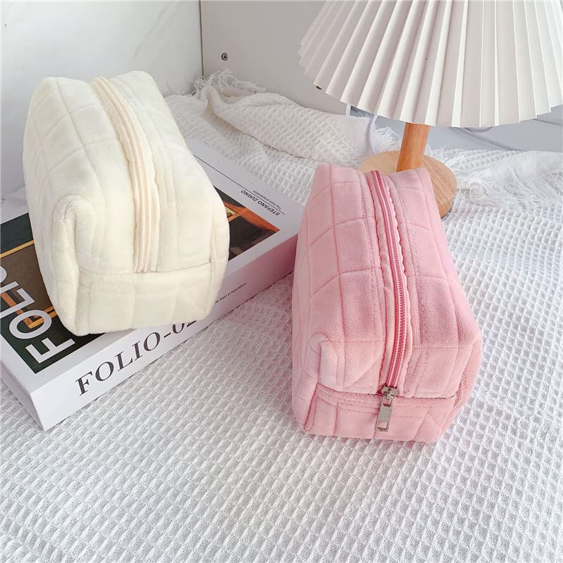 Small Cosmetic Bag Cute Makeup Bag Y2k Accessories Aesthetic Make Up Bag Y2k Purse Cosmetic Bag for Purse (white) - color: white
