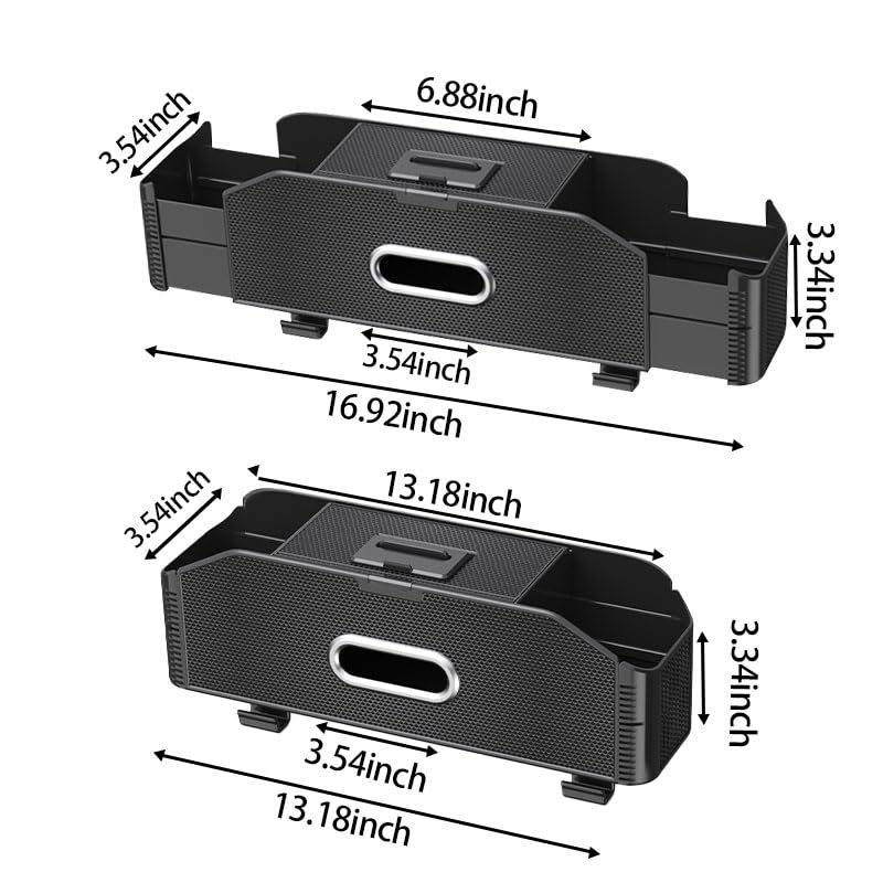 Back Seat Car Organizer,4 in 1 Multifunctional Car Back Seat Storage Box with Trash Can Drink Cup Holder Tissue Box, for Hold Phone,Snacks, Drinks, Handbag-Grid - color: Gird