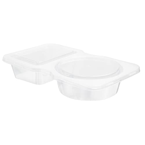 Futura 5 Ounce Snack Containers, 100 Microwavable Sauce Containers - 2 Compartments, Hinged Lid, Clear Plastic Portion Cups, For Condiments Or Dips - Restaurantware - size: 5 oz