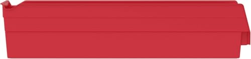 Akro-Mils 30128 Plastic Shelf Bins, Heavy Duty Storage Bins for Garage, Closet, and Drawer Organization, 18-Inch x 4-Inch x 4-Inch, Red, 12-Pack - color: Red