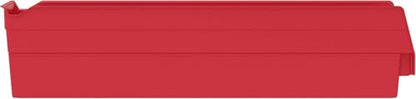 Akro-Mils 30128 Plastic Shelf Bins, Heavy Duty Storage Bins for Garage, Closet, and Drawer Organization, 18-Inch x 4-Inch x 4-Inch, Red, 12-Pack - color: Red