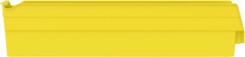 Akro-Mils 30128 Plastic Shelf Bins, Heavy Duty Storage Bins for Garage, Closet, and Drawer Organization, 18-Inch x 4-Inch x 4-Inch, Yellow, 12-Pack - color: Yellow