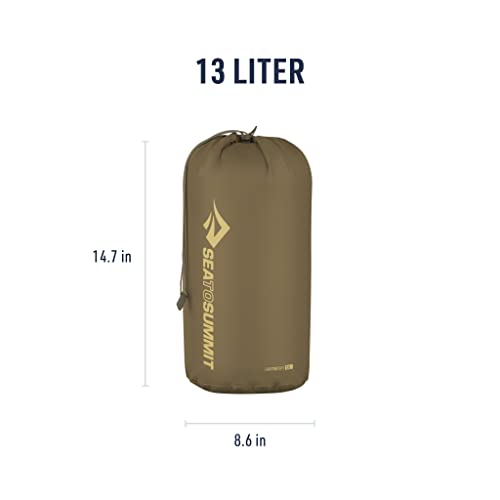 Sea to Summit Lightweight Stuff Sack, Durable Outdoor and Travel Storage - color: Olive Green, style: 13 Liter