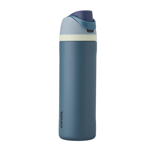 Owala FreeSip Insulated Stainless Steel Water Bottle with Straw, BPA-Free Sports Water Bottle, Great for Travel, 24 Oz, Denim - color: Denim, size: 24 Ounces