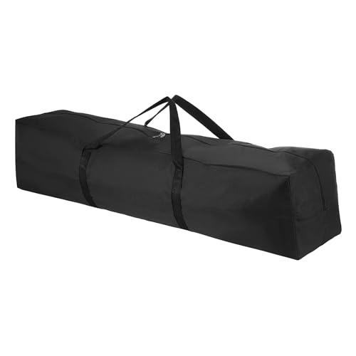 Storage Duffle Bag, Zippered Sport Camping Equipment Storage Waterproof Foldable Luggage Bag Gear with Padded Handles 45 in & Black -Fit for (Outdoor/Travel/Tent/Fishing Tripod) - color: Black, size: 45 Inch