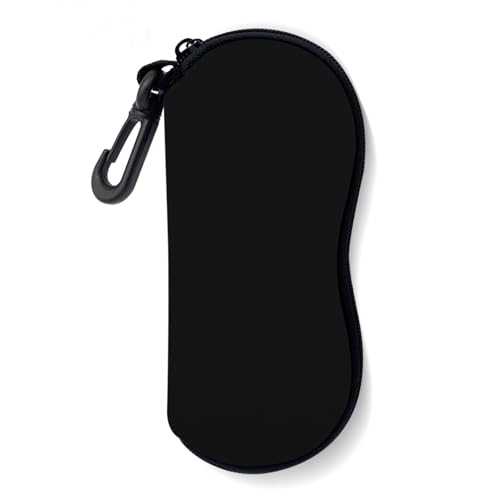 Sunglasses Soft Case, Ultra Light Portable Neoprene Zipper Glasses Case for Men Women - color: Black