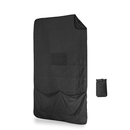 Gravel Layover Travel Blanket – Ultra-Light Compact Blanket for Camping and Outdoor Adventures - Down Alternative Portable Travel Blanket for Layovers & Road Trips (Black) - color: Black