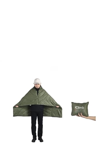 iClimb 3M Thinsulate Insulation Warm Camping Blanket Ultralight Compact - color: Green, size: 39” × 57”, 0.62 lb