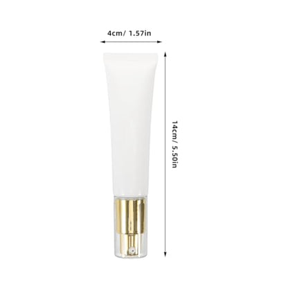 Baluue Airless Pump Travel Bottles, Refillable Squeeze Lotion Tubes for Toiletries, 35g Empty Cosmetic Containers with Gold Aluminum Pump for Shampoo Cream & Foundation, 1.2oz