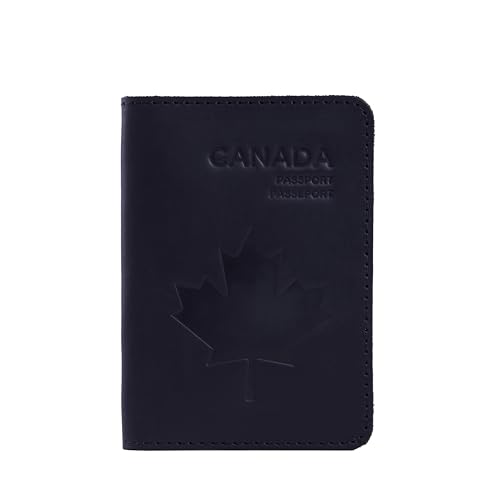 INCARNE Leather Passport Holder for Travel - Passport Case - Passport Wallet for Men - Passport Cover for Women Sleeve Protector - Travel Essentials Vacation Luggage Travel Gifts - Vintage Black - color: Vintage Black, style: Maple Canada