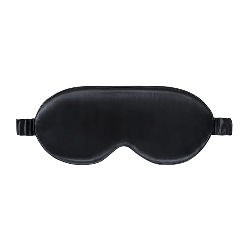 slip Contour Sleep Mask | 100% Pure Mulberry Silk, Ultra Soft | Contoured Design, Prevents Eye Pressure | Adjustable Strap, Ideal for Travel - Black - color: Black