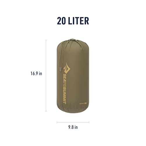 Sea to Summit Lightweight Stuff Sack, Durable Outdoor and Travel Storage - color: Olive Green, style: 20 Liter
