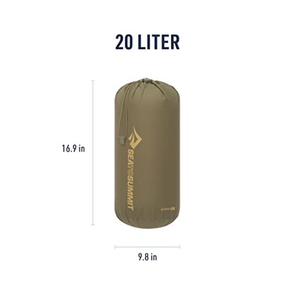 Sea to Summit Lightweight Stuff Sack, Durable Outdoor and Travel Storage - color: Olive Green, style: 20 Liter