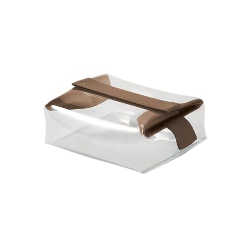 Cadence Parcel - Clear Kit with Magnetic Closure - Durable and Leak-Resistant Travel Toiletry Kit - TSA-Compliant & Modular Design - Hygiene Bag for Travel Essentials - 1 Qt - Chestnut - color: Chestnut, size: Medium