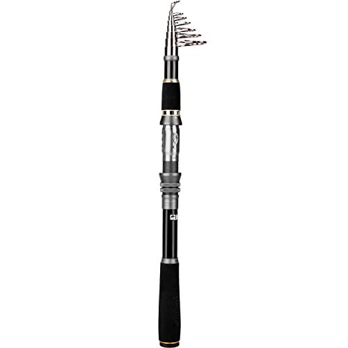 PLUSINNO Fishing Rod, Telescopic Fishing Rod and Reel Combo, Collapsible Travel Fishing Pole Rod Starter Kit, Carbon Fiber Fishing Rods and 12 +1 Bearings Stainless Steel, Fishing Gifts for Men Adults - color: ONLY Fishing rod (not include reel), size: 2.