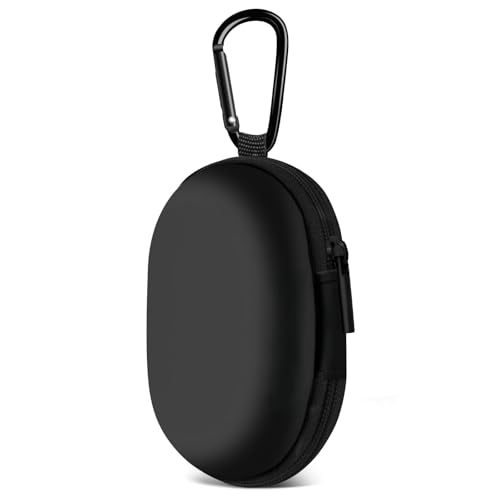 for Earbuds Carrying Case, Small Oval Storage Cases, Portable Storage Earbud Pouch Bag for Earbuds, in-Ear Headphones, Earphones, Headsets, USB Charging Cable, Black1 - color: D11-black