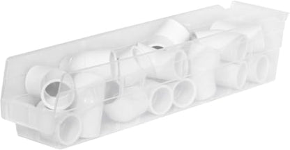 Akro-Mils 30128 Plastic Shelf Bins, Heavy Duty Storage Bins for Garage, Closet, and Drawer Organization, 457 x 102 x 102 Mm, Clear, 12 Count - color: Clear