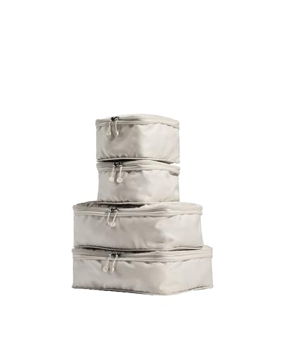 ANTLER - Compression Packing Cubes for Travel, Luggage Organiser for Suitcases or Bags, Travel Accessories, Set of 4, Taupe - color: Taupe