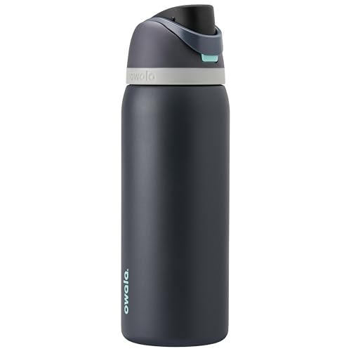 Owala FreeSip Insulated Stainless Steel Water Bottle with Straw for Sports and Travel, BPA-Free, 32oz, Foggy Tide - color: Foggy Tide, size: 32 Ounces