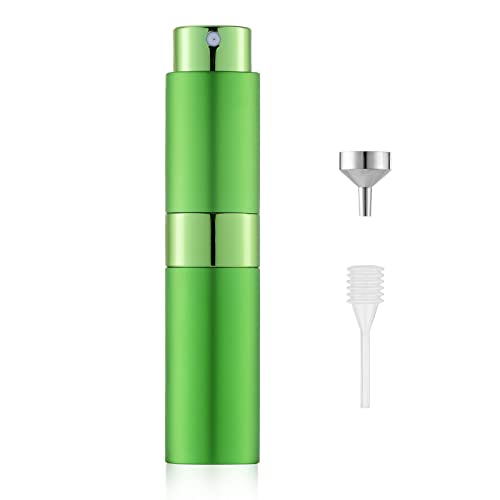 LISAPACK 8ML Atomizer Perfume Spray Bottle for Travel, Empty Refillable Cologne Dispenser, Portable Sprayer (Green) - color: Green
