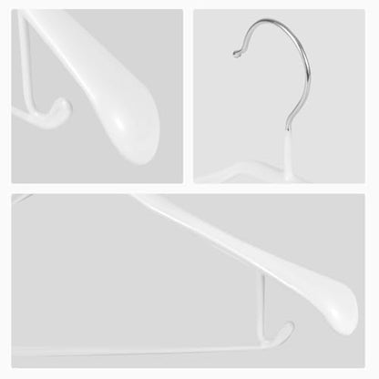 5 Pack Wide Shoulder Hangers 17” Metal Suit Hangers Smooth Soft Gloss Grippy Flexible Thick Rubber Blazer Non Slip Jacket Clothes Hangers White - color: White
