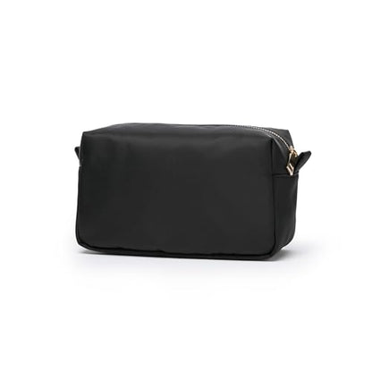 Organizer Bag Lightweight Cosmetic Bag with Ring Clasp Perfect Travel Makeup Bag for Women nylon Stand Up Design (Black/Nylon) - color: Black-nylon