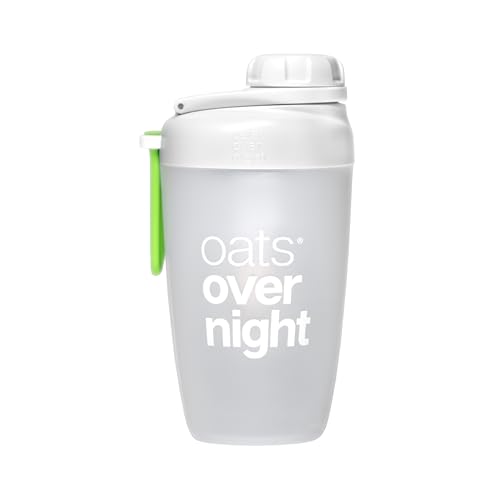Oats Overnight Shaker Bottle – Leakproof Shaker Cup with Secure Screw Cap & Fill Line, Dishwasher Safe – Mixing Cup, Protein Shakes, Oatmeal, Breakfast On-the-Go & Travel - color: Green