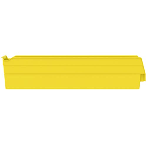 Akro-Mils 30128 Plastic Shelf Bins, Heavy Duty Storage Bins for Garage, Closet, and Drawer Organization, 18-Inch x 4-Inch x 4-Inch, Yellow, 12-Pack - color: Yellow