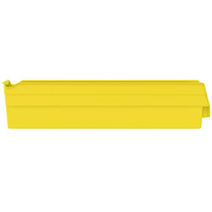 Akro-Mils 30128 Plastic Shelf Bins, Heavy Duty Storage Bins for Garage, Closet, and Drawer Organization, 18-Inch x 4-Inch x 4-Inch, Yellow, 12-Pack - color: Yellow