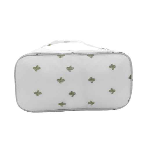 Bra Underwear Storage Bag Portable Multi-Functional Travel Organizers Pouch Case Packing Cube Cosmetic Bag,White cactus - color: White cactus