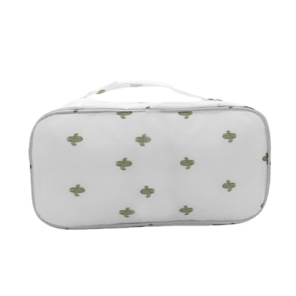 Bra Underwear Storage Bag Portable Multi-Functional Travel Organizers Pouch Case Packing Cube Cosmetic Bag,White cactus - color: White cactus