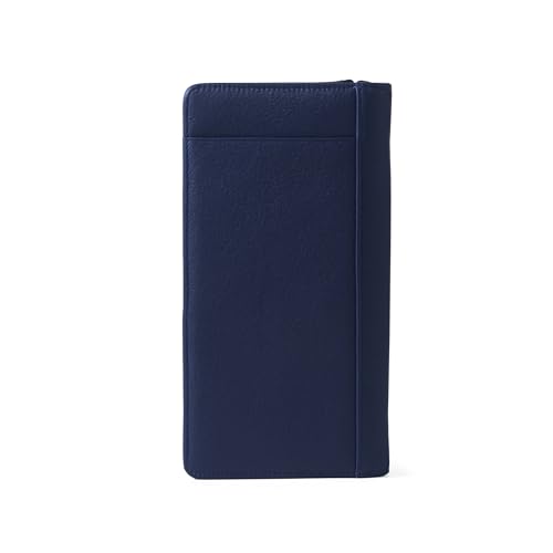 Leatherology Navy Blue Full Grain Leather Zip Around Travel Wallet – RFID Passport Organizer for Cards, Cash & Travel Documents - color: Navy Blue