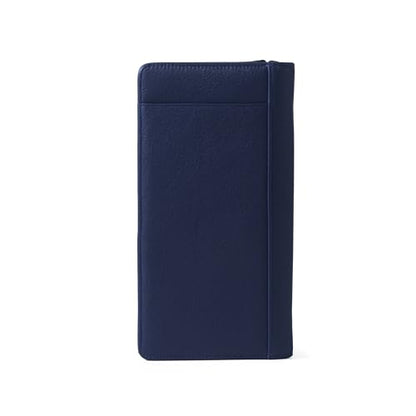Leatherology Navy Blue Full Grain Leather Zip Around Travel Wallet – RFID Passport Organizer for Cards, Cash & Travel Documents - color: Navy Blue