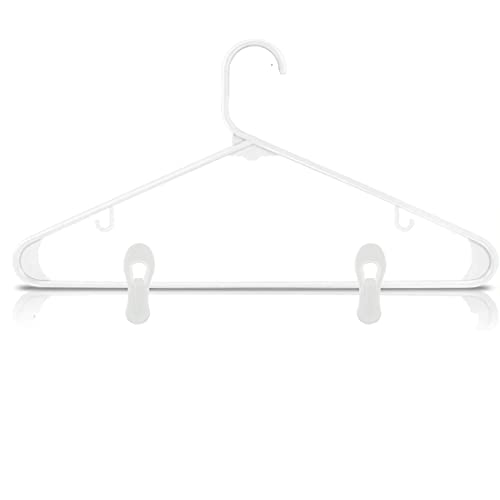 Otylzto 20 Pcs Multi-Purpose Clips for Hangers, White Clothes Hanger Clips, Standard Plastic Hanger