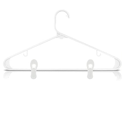 Otylzto 20 Pcs Multi-Purpose Clips for Hangers, White Clothes Hanger Clips, Standard Plastic Hanger