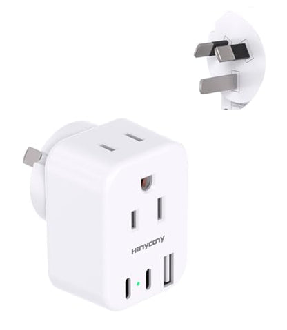 HANYCONY US to Australia New Zealand Power Plug Adapter, Type I Adapter Plug 2 Outlets 3 USB Ports(2 USB C), Australia Travel Plug Adapter for USA to Australian AU China Argentina Fiji Essentials - style: Type I - Australia China