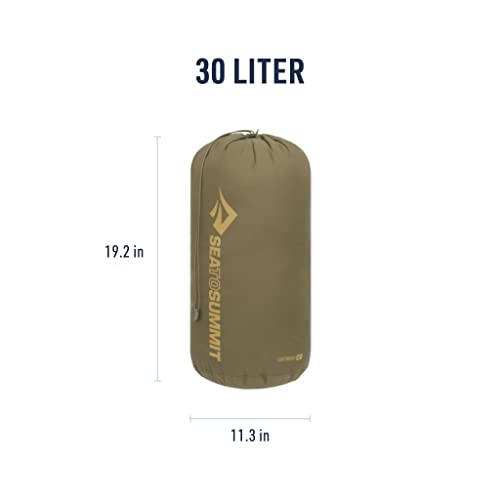 Sea to Summit Lightweight Stuff Sack, Durable Outdoor and Travel Storage - color: Olive Green, style: 30 Liter