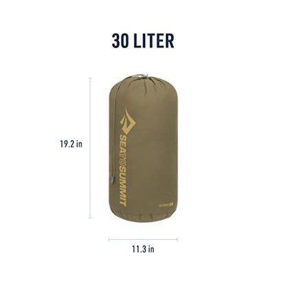 Sea to Summit Lightweight Stuff Sack, Durable Outdoor and Travel Storage - color: Olive Green, style: 30 Liter
