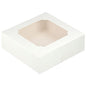 20 Pack Bakery Boxes with Window Small 6x6x2 inch for Cookie, Candy, Pastry, Brownie, Chiffon Cake, Tart, Pie, Waffle (White) - color: White