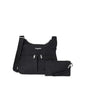 Baggallini Crossbody Travel Bag 11x8.5 Lightweight Water-resistant Nylon Handbag - color: Black With Sand Lining