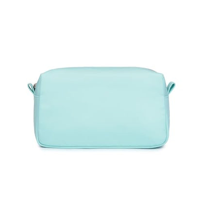Organizer Bag Lightweight Cosmetic Bag with Ring Clasp Perfect Travel Makeup Bag for Women nylon Stand Up Design (Mint Green/Nylon) - color: Mint Green/Nylon